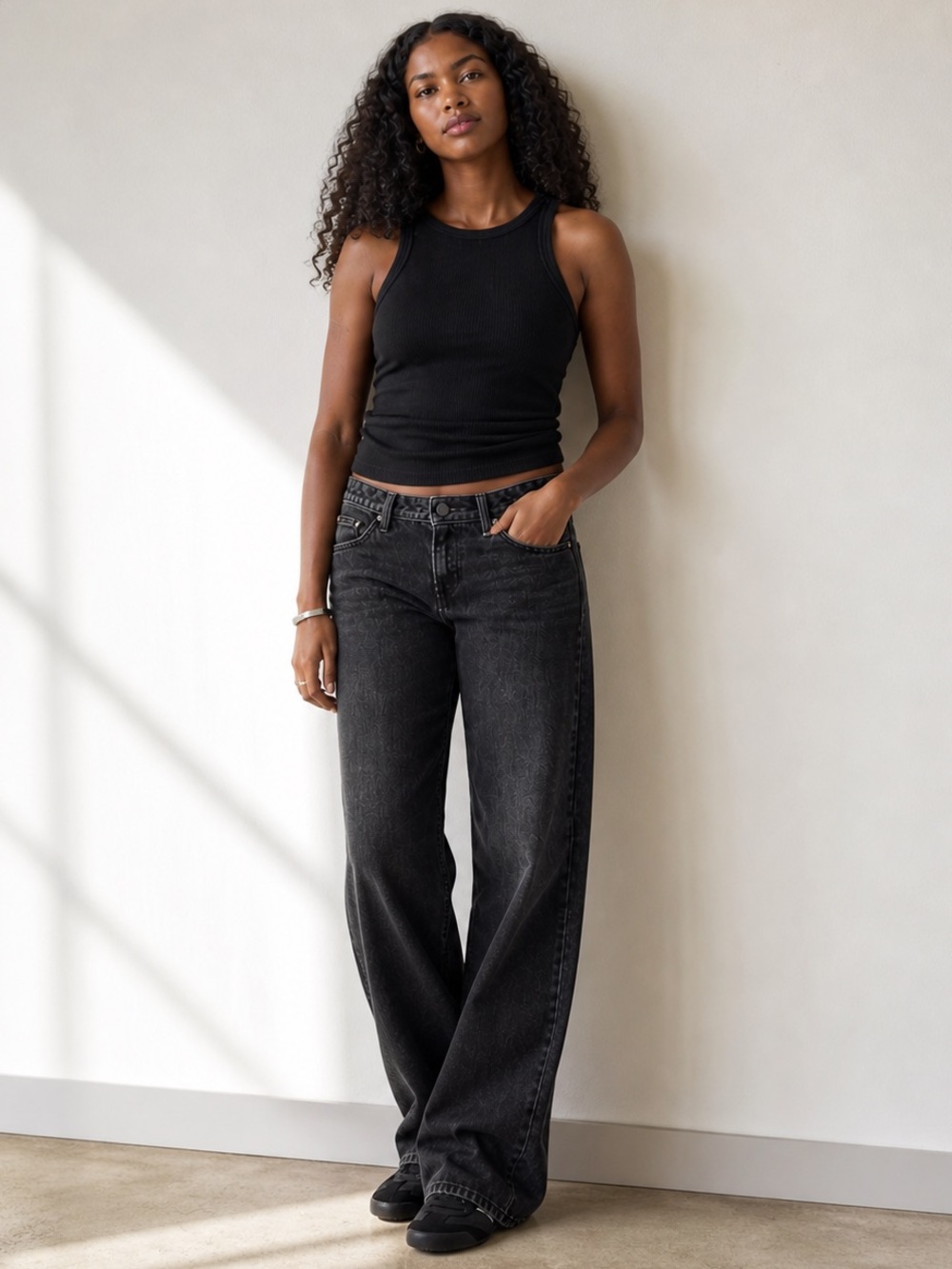Levi's Low Loose Low Rise Jeans 26x32 "Tech Storm" Charcoal Black Wash NWT